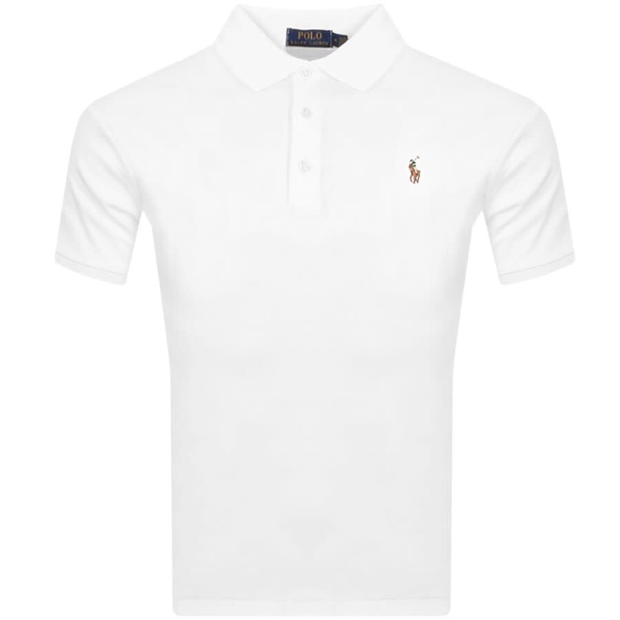Polo Ralph Lauren ホワイトポロシャツ L/G Ralph Lauren Slim Fit Polo T Shirt White | Mainline Menswear us